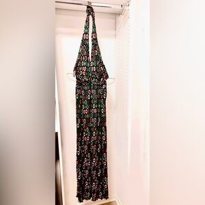 Missoni Black and Pink Halter Maxi Dress